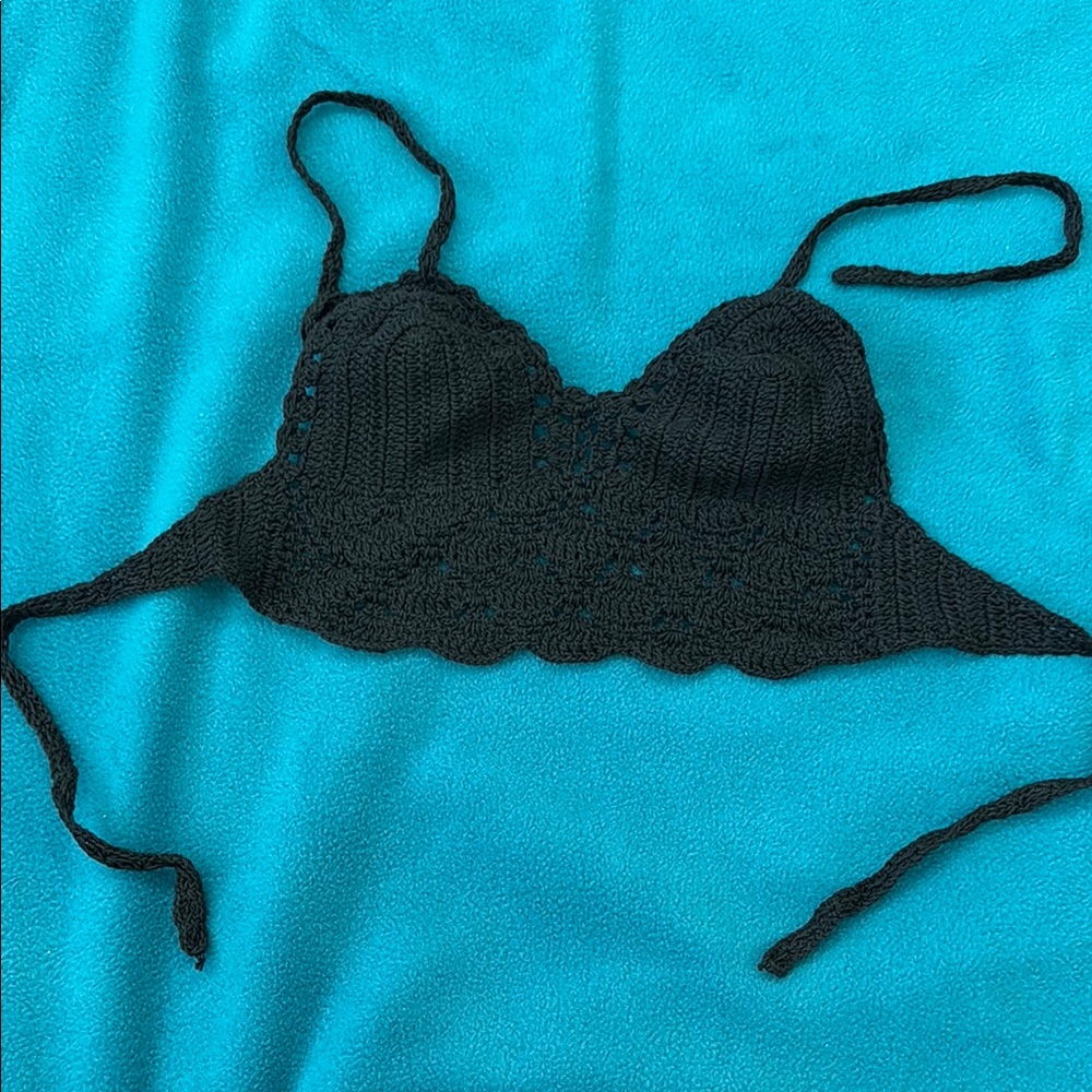 Black Crochet Bralette Size XS/S